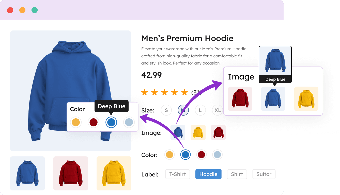 Tooltip Variation Swatches